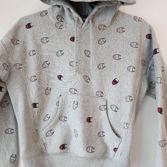 Champion 2 Piece Sweat Set Reverse Weave Hoodie Sweatshirt Joggers Grey XS/S - Picture 4 of 16